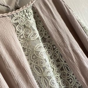 Bohemian Chic Lace & Linen Dress